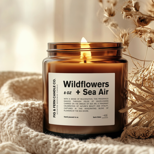 Wildflowers + Sea Air Beeswax Candle