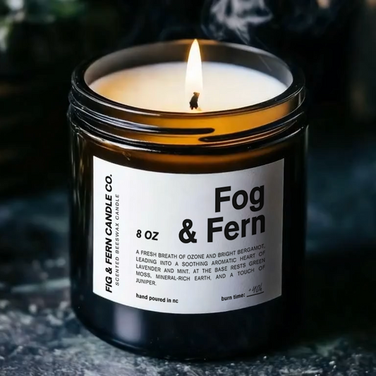 Fog and Fern Beeswax Candle