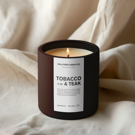 Teak and Tobacco Beeswax Candle - 12oz